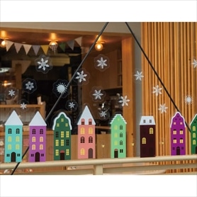 ウインドウステッカー 雪降る街