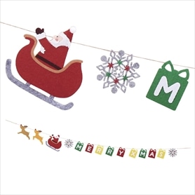クリスマス フェルトガーランド MERRY XMASサンタソリ165cm