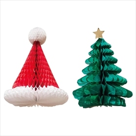 2個 クリスマスハニカムセット 25×30cm