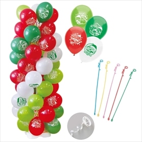 お客さんくるくるクリスマスゴム風船タワー