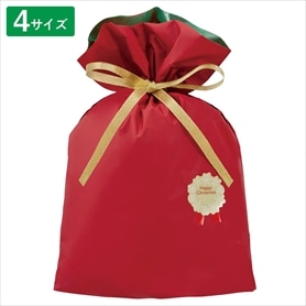 20枚 梨地リボン付きギフトバッグ クリスマス レッド