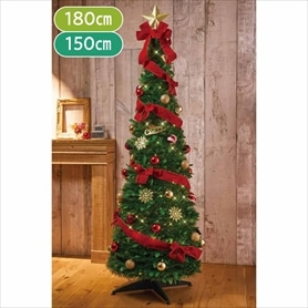 ライト付きポップアップクリスマスツリー レッド