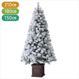 スクエアベースヌードクリスマスツリー スノー 