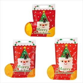 ダイカットジップ付きバッグ クリスマスツリーサンタ