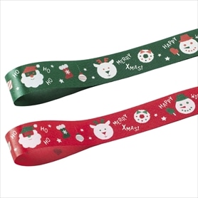 ハッピークリスマスリボン18mm幅×24m巻