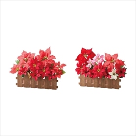 ポインセチア造花垣根アレンジ