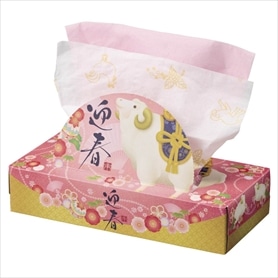 60個 干支柄ティッシュ（ひつじ）