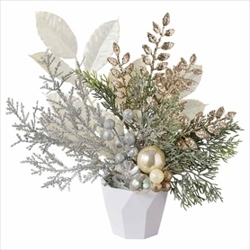 シルバーフォレスト造花アレンジ高さ29cm［ストエキオリジナル］