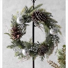 40cmシルバーフォレストクリスマスリース