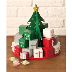 ウッドアドベントカレンダー クリスマスツリーギフトスタンド 高さ28.3cm