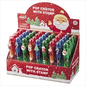 36本 クリスマススタンプ付きロケットクレヨン