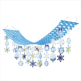 ウィンタークリスマスリースプリーツハンガー