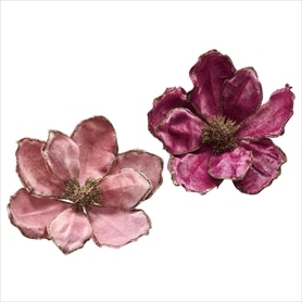 ベルベットマグノリア造花オーナメント18cm