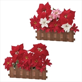 ポインセチア造花垣根アレンジ