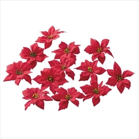 12個ポインセチア造花ヘッド11cm