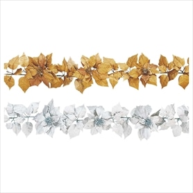 メタリックポインセチア造花ガーランド