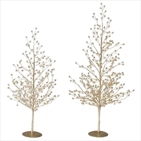 ワイヤービーズクリスマスツリーゴールド