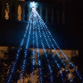 ドレープライト イルミネーション ブルー・ホワイト ナイヤガラライト 屋外使用可 イルミネーション ドレープライト 屋外 ドレープ4.8m×8本 全6色