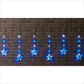 LED 6連 スターカーテンライト 61球 幅155×高さ73cm