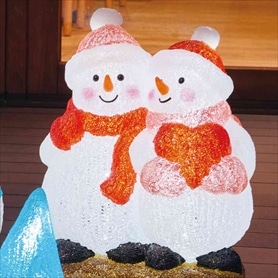 LEDブリリアントモチーフライト なかよしスノーマン 高さ47cm