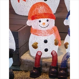 LEDブリリアントモチーフライト 足ブラスノーマン レッド 高さ34cm