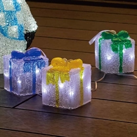 5連LEDクリスタルモチーフライト プレゼントボックス