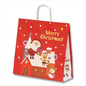 【50枚】手提げ紙袋 サンタの贈り物