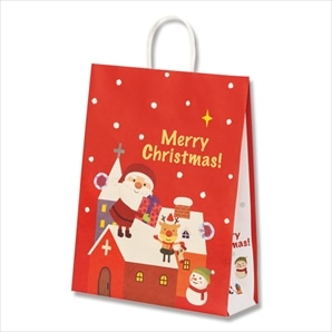 【50枚】手提げ紙袋 サンタの贈り物