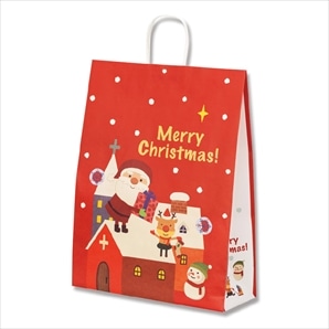 【50枚】手提げ紙袋 サンタの贈り物