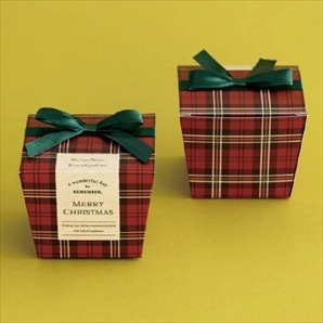 【20枚】クリスマスリボン付キューブボックス