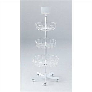 回転3段カゴ什器〔ストエキオリジナル〕