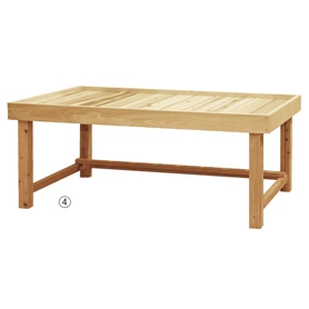 木製平台ワゴン 無塗装