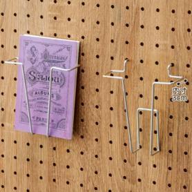 【5個】有孔ボード用ポストカード入れ(直径3mm)〔ストエキオリジナル〕 タテ入れ