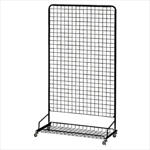 スキマ型ワゴン ブラック〔ストエキオリジナル〕 ディスプレイネット メッシュパネル ワイヤーネット