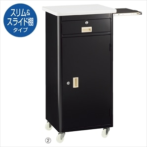 スチール製作業台 スライド棚付き 黒〔ストエキオリジナル〕