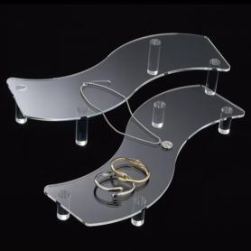 透明アクリル波型ディスプレイ