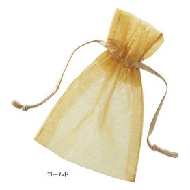 【10枚】青山リボン オーガンジーポーチ ゴールド