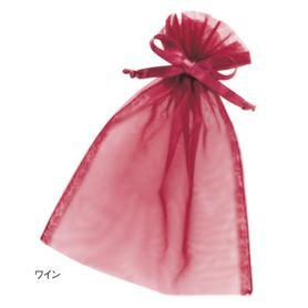 【10枚】青山リボン オーガンジー巾着 ワイン