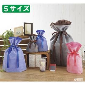 不織布リボン付きギフトバッグ ブラウン