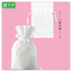 【20枚】 梨地リボン付きギフトバッグ ホワイト