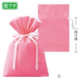 【20枚】 梨地リボン付きギフトバッグ ピンク