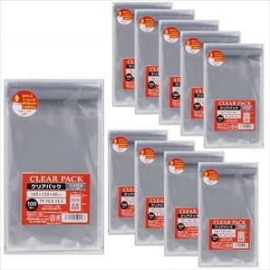 【1000枚】 クリアパック OPP透明袋 テープ付き 業務用セット