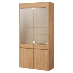 木製壁面用ショーケース 照明付き〔ストエキオリジナル〕