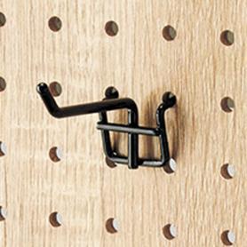 10本】有孔パネル用フック(直径4mm) 黒〔ストエキオリジナル〕(長さ2cm