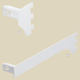 ミニ角バー(14×24mm角)用差し込み式ブラケット 右 ホワイト