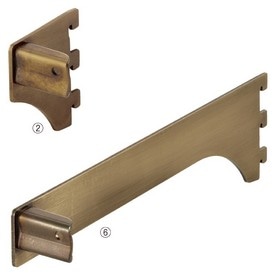 ミニ角バー(14×24mm角)用差し込み式ブラケット 左 アンティークゴールド