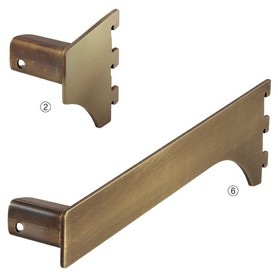 ミニ角バー(14×24mm角)用差し込み式ブラケット 右 アンティークゴールド