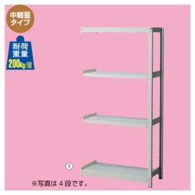 【連結】双福鋼器 中軽量ボルトレスラック 200kg/段 5段 高さ180cm