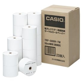 【20巻】カシオ 電子レジスター用感熱紙 サーマルロールペーパー 高保存 レジロール レシート TRP-5880H-TW