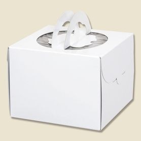 ケーキ箱 手提げデコホワイト
